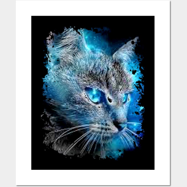 Blue Cat Wall Art by BambooBox